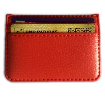 Protège carte bancaire simili cuir 4 cartes rouge